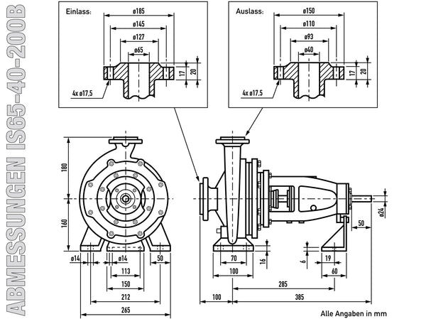 IS65-40-200B - Abmessungen