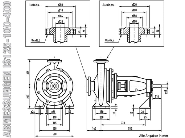 IS125-100-400 - Abmessungen