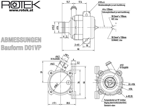 Lebensmittelechte Mini-Kreiselpumpe mit bürstenlosem Gleichstrommotor