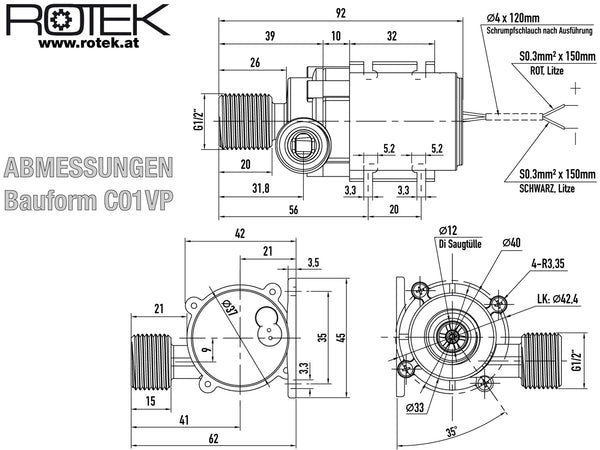 Lebensmittelechte Miniaturkreiselpumpe Chemiepumpe PC-Kühlung Mikropumpe Kreiselpumpe Pumpe