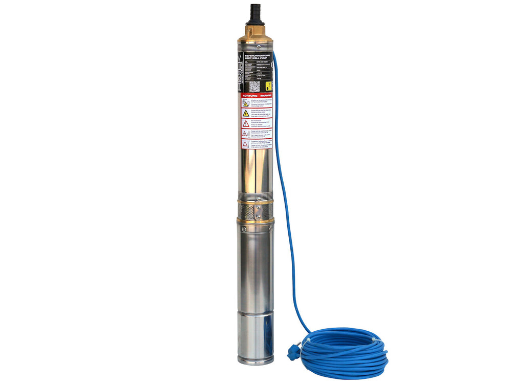 Rotek 4" Zoll Tiefbrunnenpumpe Brunnenpumpe 750 Watt, 4000 L/h, 67m max. Förderhöhe