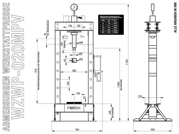 WZWP-20MPV Masszeichnung