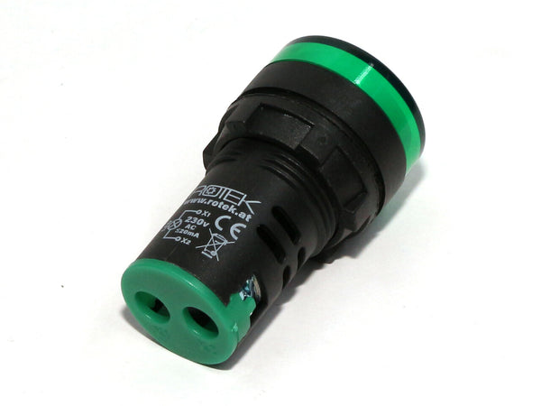 Signalleuchte für Schaltschrankeinbau, 230VAC, GRÜN, Durchmesser 29mm