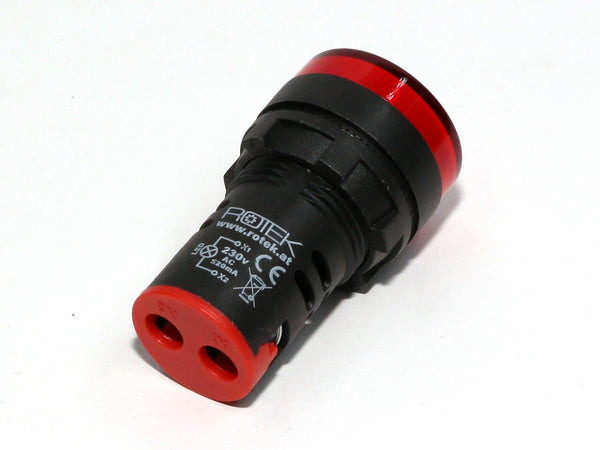 Signalleuchte für Schaltschrankeinbau, 230VAC, ROT, Durchmesser 29mm