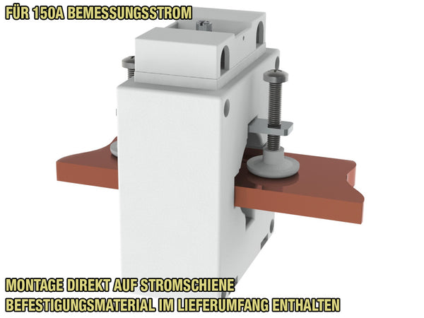 Anwendung Montage auf Stromschiene - für 150A Amperemeter