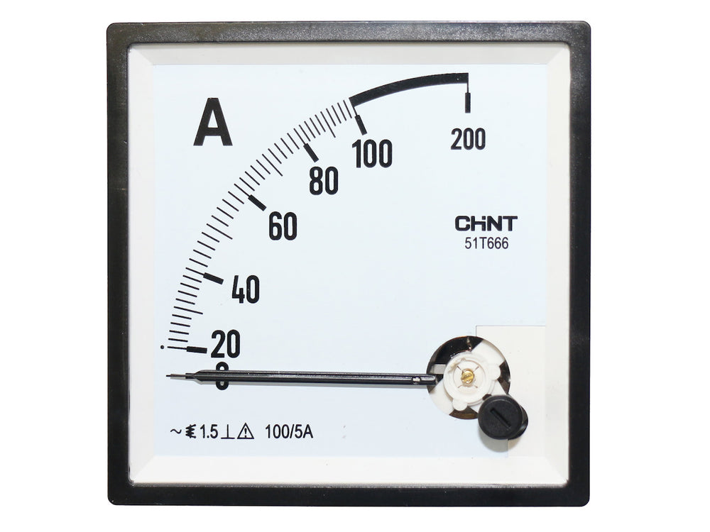 96x96mm 100A Amperemeter für Wechselstrom, Meßbereich 20-100A, Spitzenanzeige bis 200A