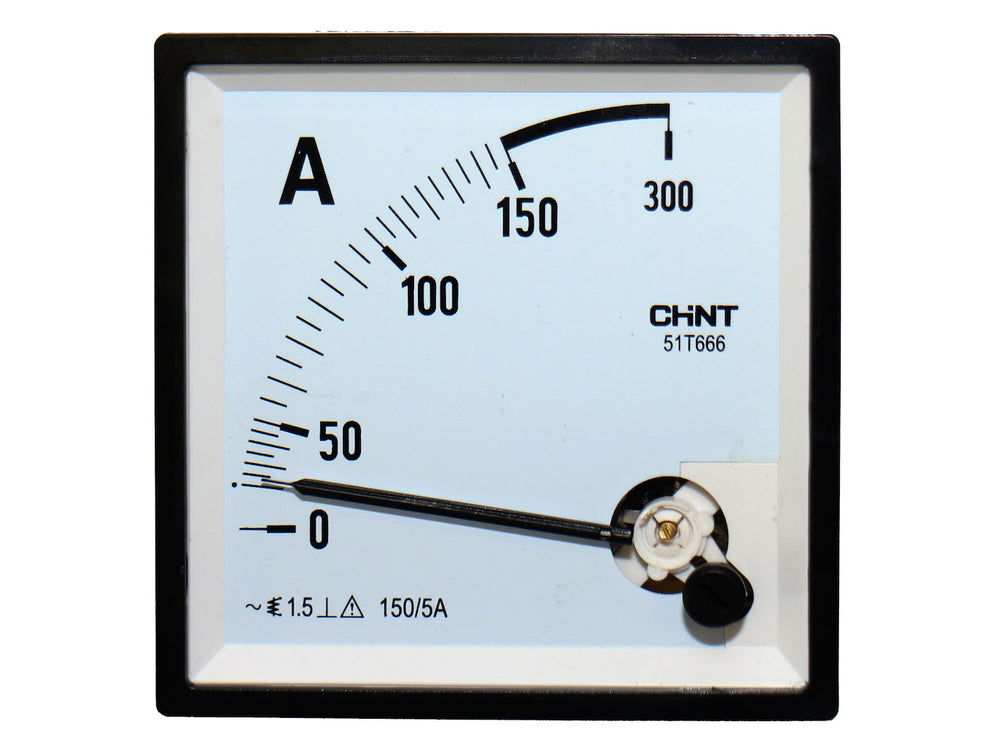 96x96mm 150A Amperemeter für Wechselstrom, Meßbereich 20-150A, Spitzenanzeige bis 300A