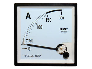 96x96mm 150A Amperemeter für Wechselstrom, Meßbereich 20-150A, Spitzenanzeige bis 300A