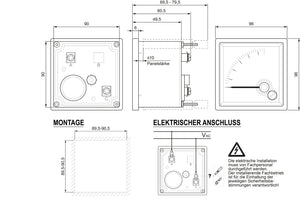 96x96 Hertzmeter für 220(230)V, Meßbereich 45-55 Hz