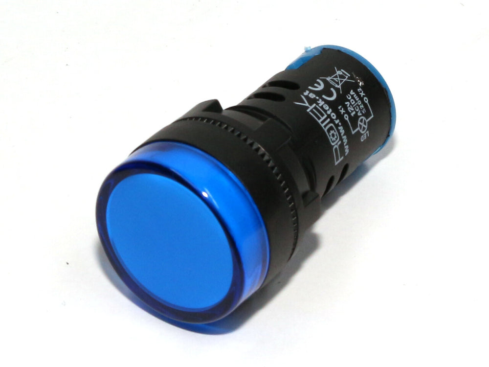Signalleuchte für Schaltschrankeinbau, 12V AC/DC, BLAU, Durchmesser 29mm