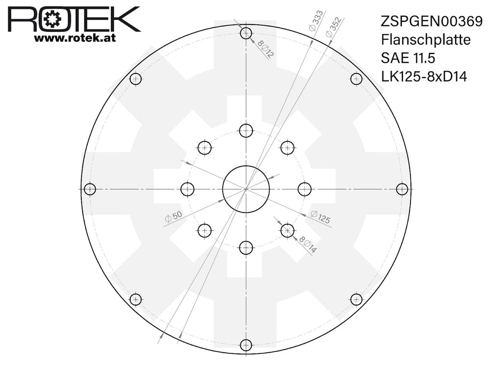 SAE11.5 Flanschplatte für BBW-034, BBW-058