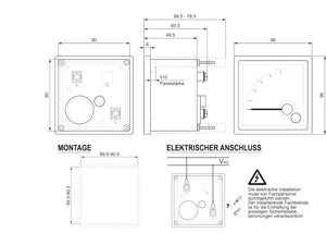 Voltmeter Masszeichnung