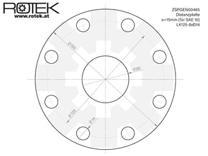 15mm SAE Distanzplatte für Montagelochkreis 125mm