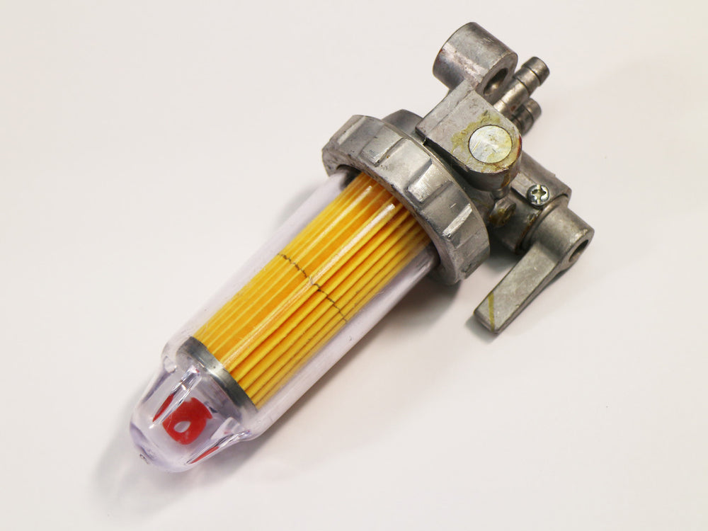 externer Dieselfilter mit Schauglas und Absperrelement, Absperrhahn