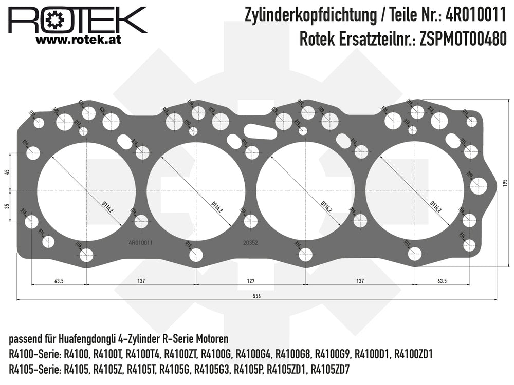 Zylinderkopfdichtung Abmessungen