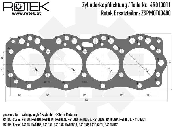 Zylinderkopfdichtung Abmessungen