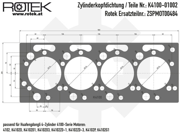 Zylinderkopfdichtung Abmessungen