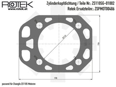 Zylinderkopfdichtung Abmessungen