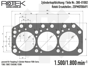 Zylinderkopfdichtung Abmessungen