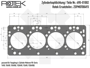 Zylinderkopfdichtung Abmessungen