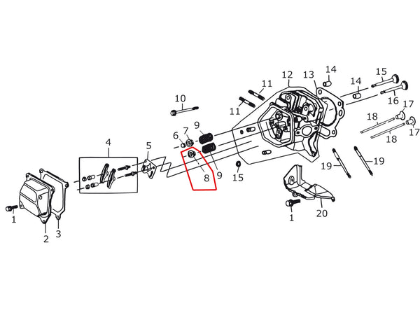 Rückhaltescheibe vom Einlassventil für 200-210ccm 1-Zylinder Benzinmotor