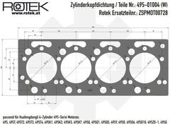 Zylinderkopfdichtung Abmessungen