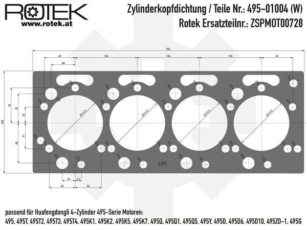 Zylinderkopfdichtung Abmessungen