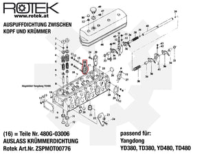 Auspuffdichtung 480G-03006 03006 Yangdong