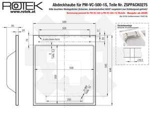 Deckel (Abdeckhaube) für Rotek Vakuumverpackungsmaschine PM-VC-500-1S