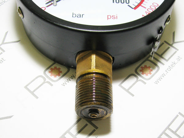 Manometer bis 1000 Bar für Werkstattpressen (MP) und andere Hydraulische Geräte - Anschluss unten