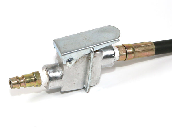 Pneumatikschlauch mit Absperrventil passend zu Hydraulikpumpen bis 700 Bar für Werkstattpressen mit Druckluftantrieb (20T/30T/50T)